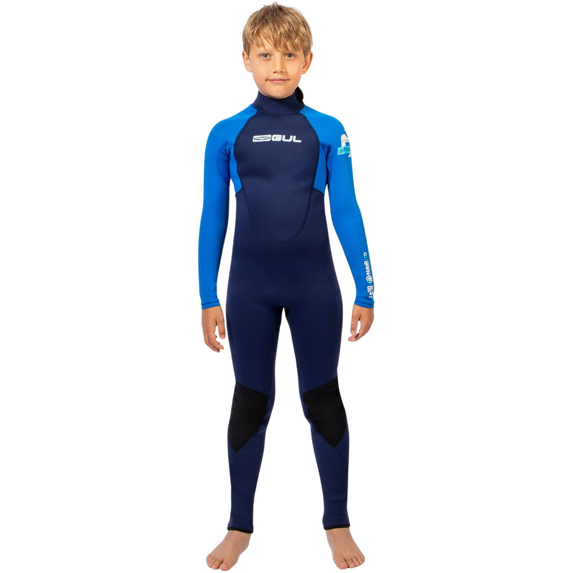 2026 Gul Junior G-Force Natur 3/2mm Back Zip Wetsuit GF1307-NABL - Navy / Blue